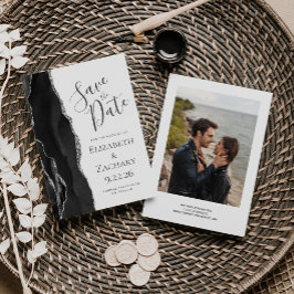 Reserva La Fecha Foto moderna de Black Silver Agate Save the Date
