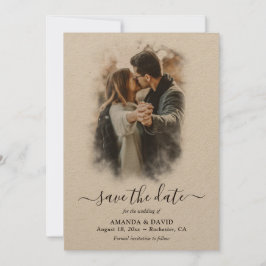 Reserva La Fecha Foto moderna de Boda de papel Kraft