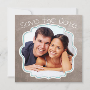 Reserva La Fecha Foto moderna de Brown y Blue Photo Save the Date