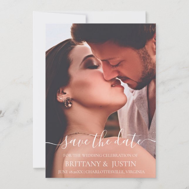 Reserva La Fecha Foto moderna de escritura blanca simple (Anverso)