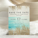 Reserva La Fecha Foto moderna de la playa de palmeras doradas salva<br><div class="desc">Moderna foto de playa elegante con palmera dorada,  con una tipografía simple,  moderna y tropical salva la temática del boda de dátiles.</div>