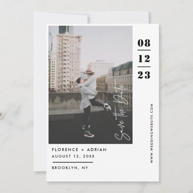 Reserva La Fecha Foto moderna en blanco y negro (Anverso)