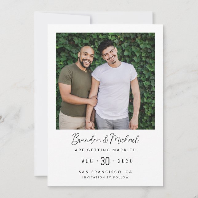 Reserva La Fecha Foto moderna LGBTQ Salven la fecha (Anverso)