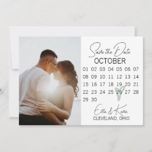 Reserva La Fecha Foto Moderna Sage Green Heart Save The Date Card