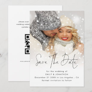 Reserva La Fecha Foto moderna Superposición Código QR Boda de invie