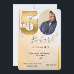Reserva La Fecha foto personalizada 50 cumpleaños<br><div class="desc">Invitación personalizada para cumpleaños número 50</div>