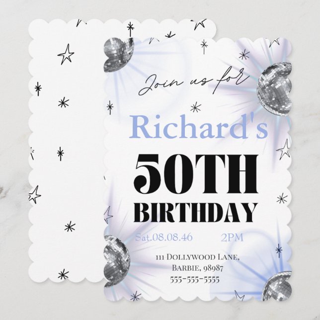 Reserva La Fecha foto personalizada cumpleaños 50 años (Anverso / Reverso)