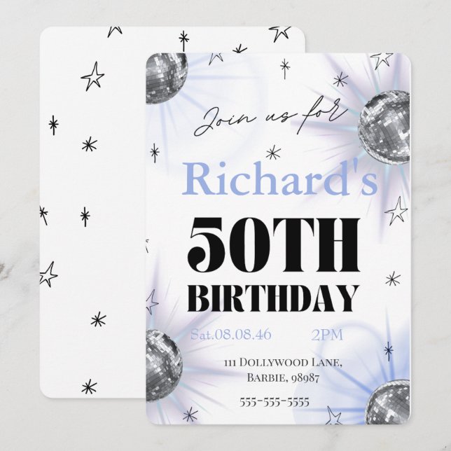Reserva La Fecha foto personalizada cumpleaños 50 años (Anverso / Reverso)