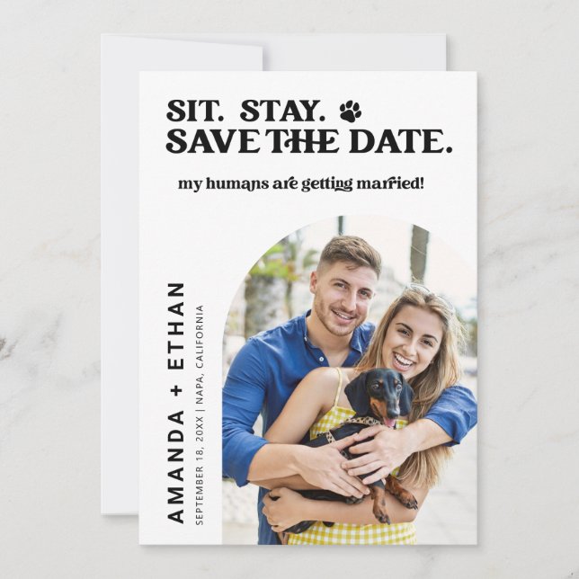 Reserva La Fecha Foto personalizado Mis Humanos Se Casan (Anverso)