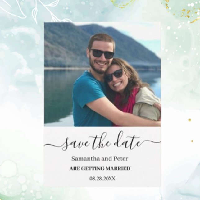 Reserva La Fecha Foto personalizado Moden Relajada Guardar la fecha (Create lasting memories with our custom photo Modern Relaxed Save the Date cards.)