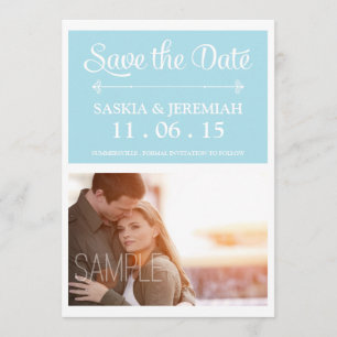 Reserva La Fecha Foto personalizado Soft Blue Save the Date