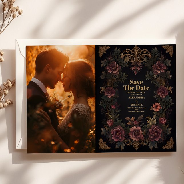 Reserva La Fecha Foto Real Boda gótico floral de Victoria (Subido por el creador)