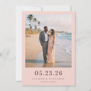Reserva La Fecha Foto Romántica de Playa con Pastel