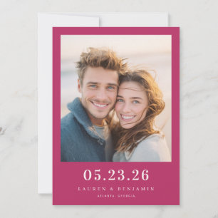 Reserva La Fecha Foto Romántica Magenta Alegre