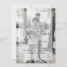 Reserva La Fecha Foto Romántica Save The Date Compromiso/Boda
