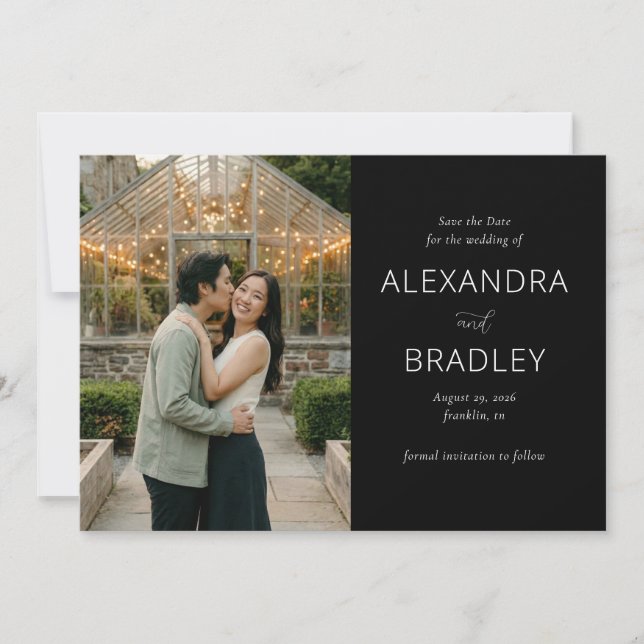 Reserva La Fecha Foto Romántica Verde (Anverso)