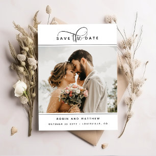 Reserva La Fecha Foto, Romántico Moderno Elegante y Minimalista de