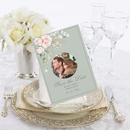 Reserva La Fecha Foto Rubor Boda floral de color rosa floral