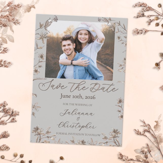 Reserva La Fecha Foto Rustic Elegant Wildflowers Script (Subido por el creador)