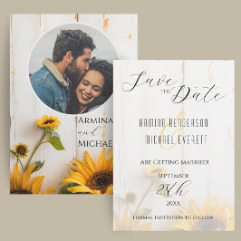 Reserva La Fecha Foto Rustic Sunflower Barn Wood