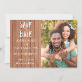 Reserva La Fecha Foto Rustic Wood Save the Date
