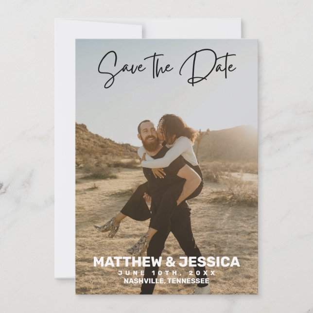 Reserva La Fecha Foto rustica de Personalizado Save the Date (Anverso)