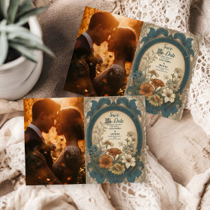 Reserva La Fecha Foto Sage Green Art Nouveau Alphonse Mucha Weddin