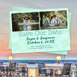 Reserva La Fecha Foto Save Our Date Beach Glass Green