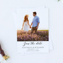 Reserva La Fecha Foto Save the Date Minimalista Elegante QR Boda