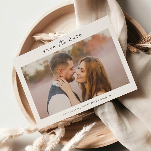 Reserva La Fecha Foto simple Boda (Simple wedding photo save the date card.)