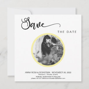 Reserva La Fecha *~* FOTO Simple Boho Amarillo Boho Wedding Save Th