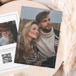 Reserva La Fecha Foto simple de Boda blanco y negro