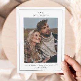 Reserva La Fecha Foto simple de Boda blanco y negro