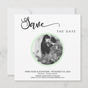 Reserva La Fecha *~* FOTO Simple Mint Boho Wedding Save The Date