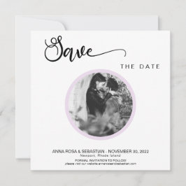 Reserva La Fecha *~* FOTO Simple Violet Boho Wedding Save The Date