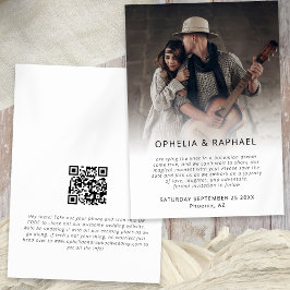Reserva La Fecha Foto Superposición de código QR Script Boho Boda