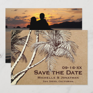 Reserva La Fecha FOTO Tropical Palm Tree Beach Wedding