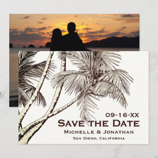 Reserva La Fecha FOTO Tropical Palm Tree Beach Wedding