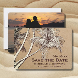 Reserva La Fecha FOTO Tropical Palm Tree Beach Wedding