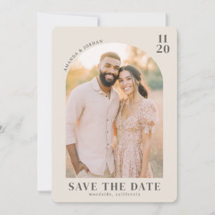 Reserva La Fecha Foto Vintage Beige Cálido