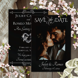 Reserva La Fecha Foto y corazón Guarde la fecha en negro