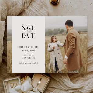 Reserva La Fecha Fotografía de boda con caligrafía minimalista y le