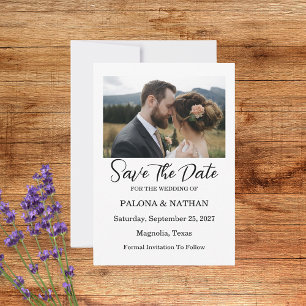 Reserva La Fecha Fotografía de Boda con Guión Moderno para Anunciar