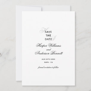 Reserva La Fecha Fotografía de boda con monograma de letra script e
