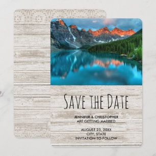Reserva La Fecha Fotografía de boda de paisaje montañoso escénico