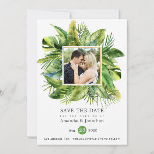 Reserva La Fecha Fotografía de boda playera tropical de verano en a