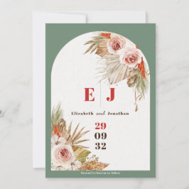 Reserva La Fecha Fotografía de Boho floral Tonos terrestres arco ma