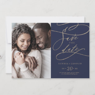 Reserva La Fecha Fotografía de caligrafía naval romántica