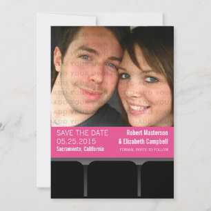 Reserva La Fecha Fotografía de cine Save the Date Invite, Magenta
