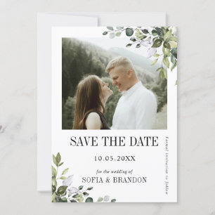 Reserva La Fecha Fotografía de Eucalyptus Emerald Rustic Boda